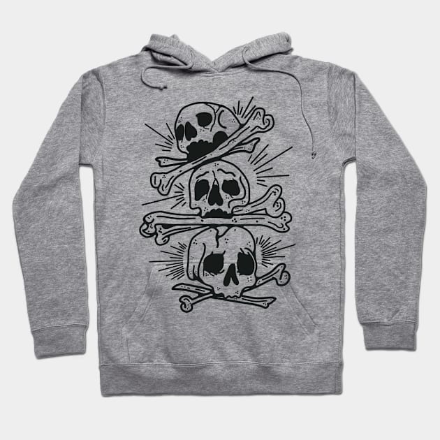 Three of skulls Hoodie by Autistique